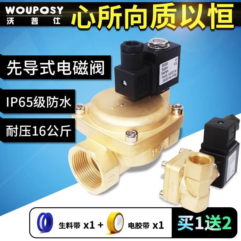 高压水阀先导式电磁阀220V电动控制管道阀门常闭水阀油阀沃普仕