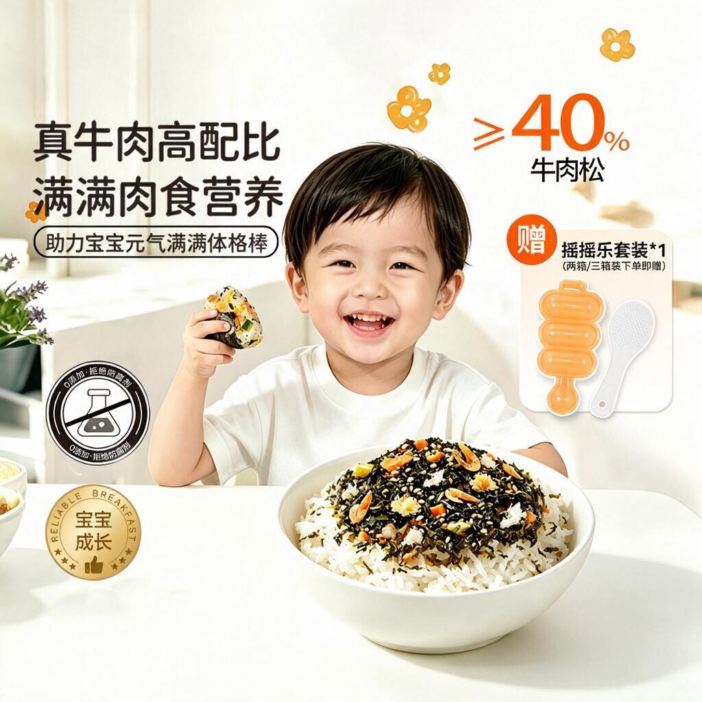 GUEQBABY贵可宝贝牛肉松海苔碎拌饭料儿童饭团宝宝健康营养零食