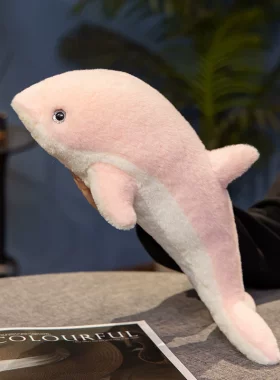 少女心粉色小海豚公仔毛绒玩具海洋馆生物鲸鱼玩偶儿童安抚布娃娃