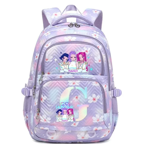 猎魔女团周边字母印花时尚双肩包校园韩版中小学生书包