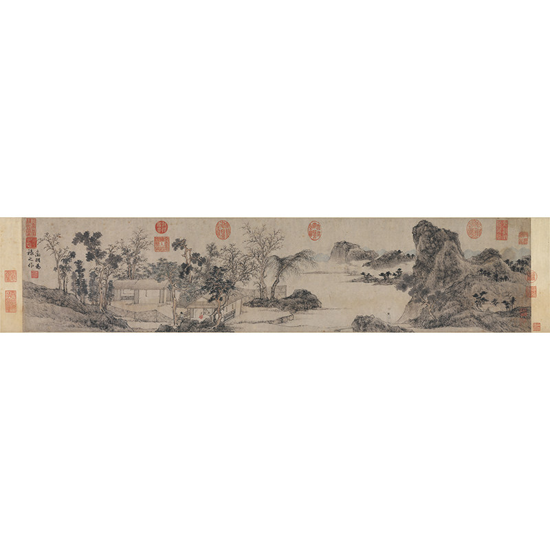 文征明 林榭煎茶图 复古书画山水国画高清微喷真迹仿古复制装饰画