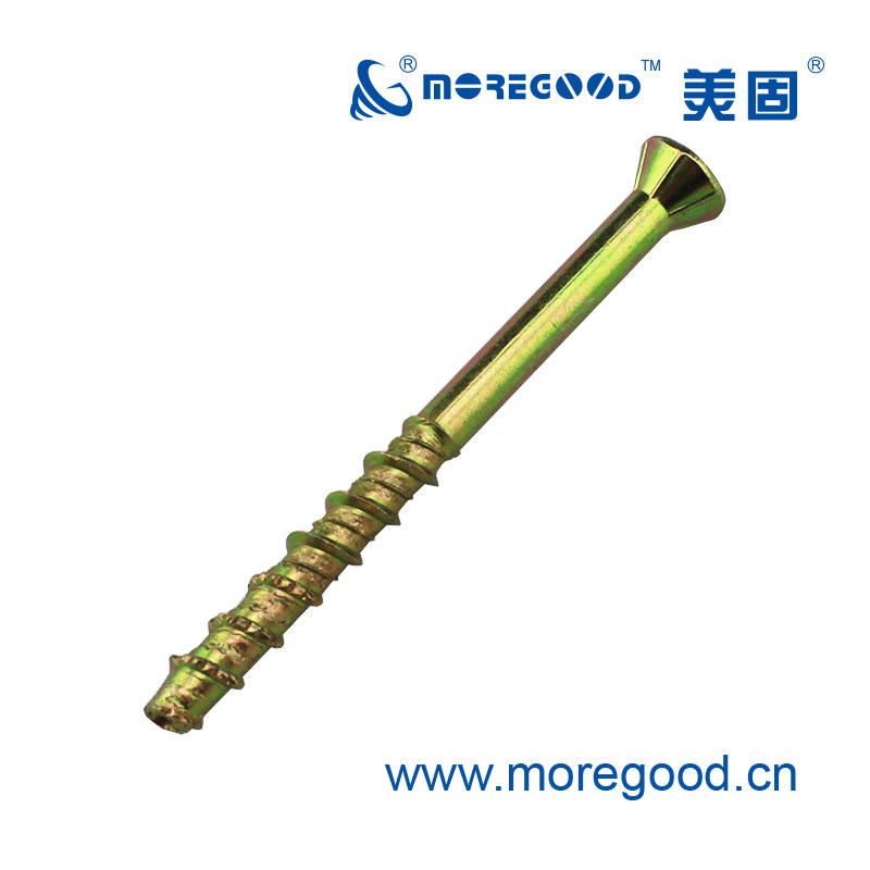 美固小沉头黄锌混凝土螺纹自切锚栓实木地板龙骨易拆卸可重复安装