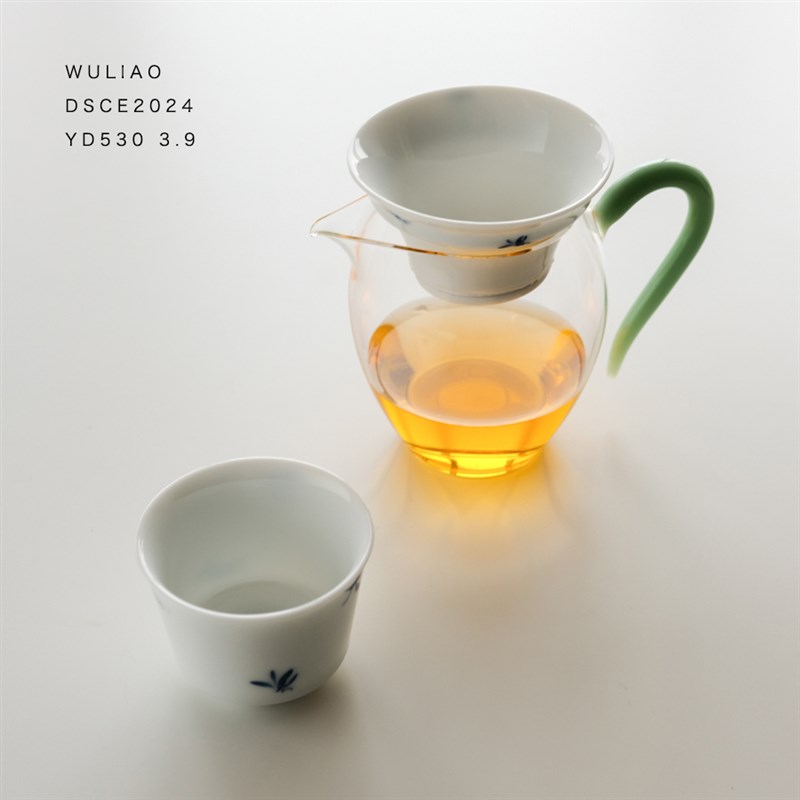 无聊茶友蝴蝶兰花陶瓷茶漏茶滤斗茶隔组合功夫茶具泡茶过滤分离器