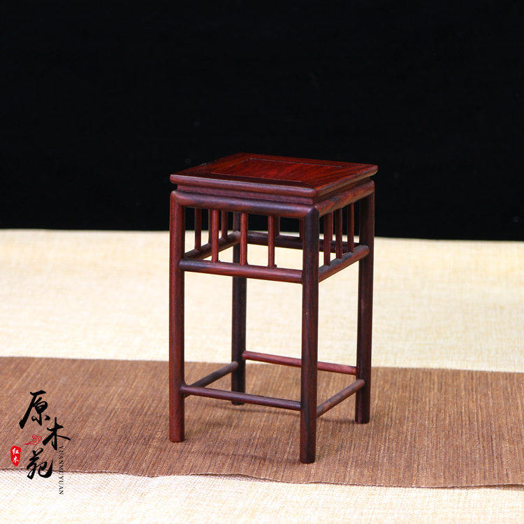 红木实木工艺品摆件微型盆景底座花瓶文玩古玩玉器展示底架小花几
