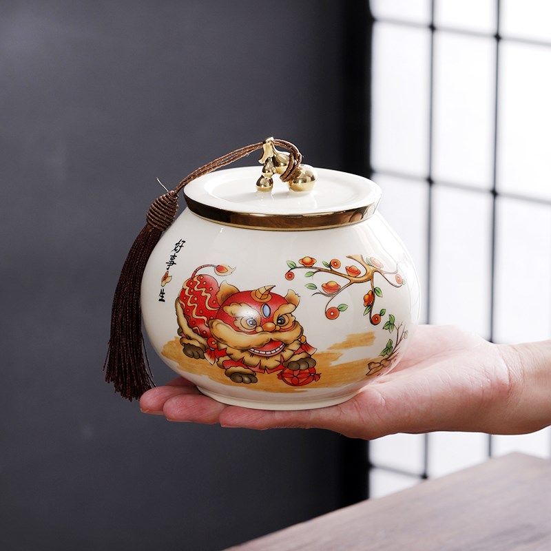 中式高档茶叶罐葫芦空罐密封罐存茶罐储存瓷罐储茶罐家用绿茶红茶