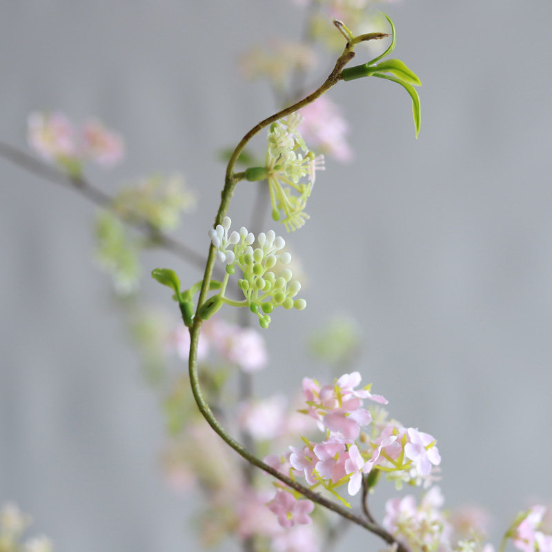 雪柳枝仿真花束家居客厅塑料花摆件假花花枝花艺摆设插花摄影道具