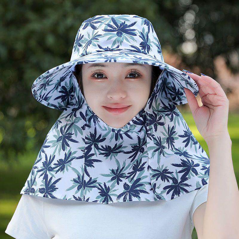 女防晒帽春夏季遮阳帽骑行出游逛街大檐网眼植物花卉采茶帽