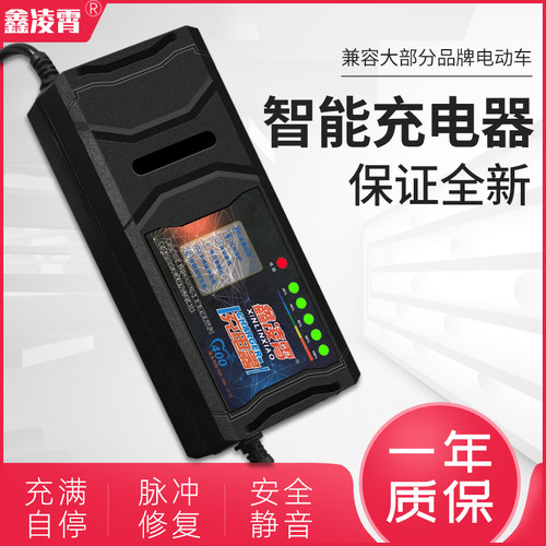适用金狮自动关机智能电动车电瓶充电器48V12AH60V20AH72V30AT孔