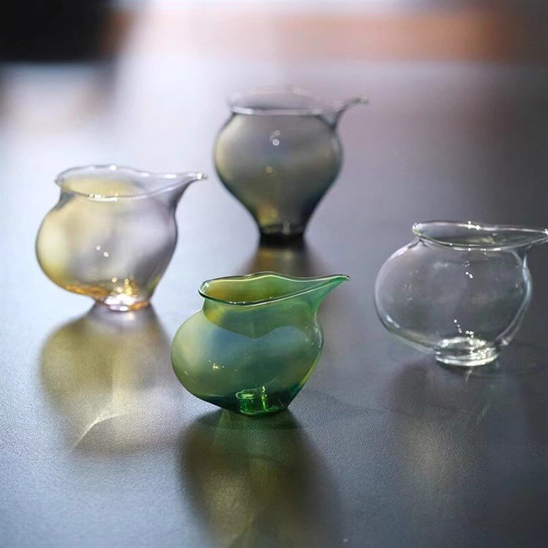 匚言手工玻璃飞鸟公道杯 高硼硅玻璃公杯 耐热茶海 匀杯 分茶器