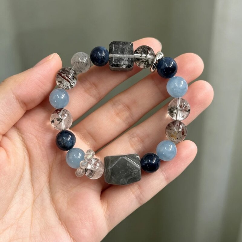 海蓝宝白水晶手串轻奢女新款手链