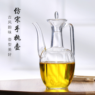 北大史纯手工玻璃手执壶仿宋代透明耐热斗茶汤瓶百戏壶贵妃泡茶壶