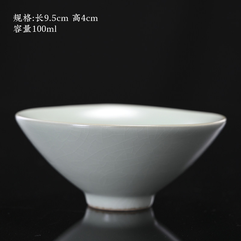汝窑茶杯单杯主人杯哥窑可养开片功夫茶具茶杯子品茗杯大号茶碗