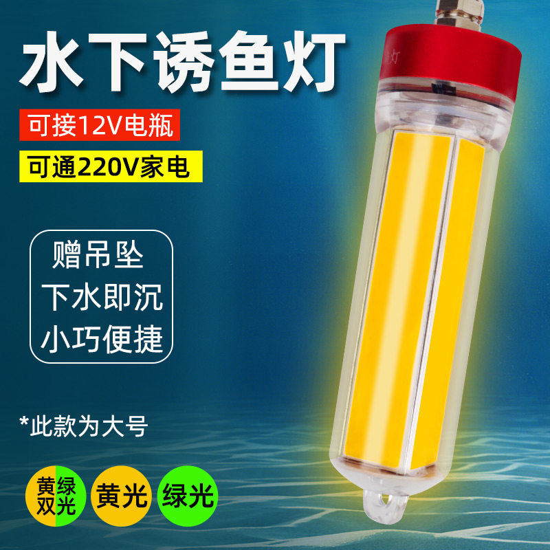 冬季水下钓鱼灯夜钓灯聚光灯诱鱼灯海钓潜水灯筏钓灯激光炮双光