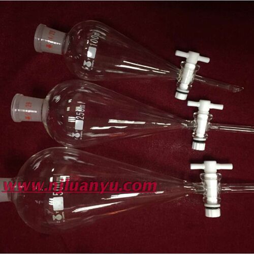 F4塞梨形分液漏斗 玻璃漏斗 具四氟活塞 实验玻璃器皿50ml-1000ml