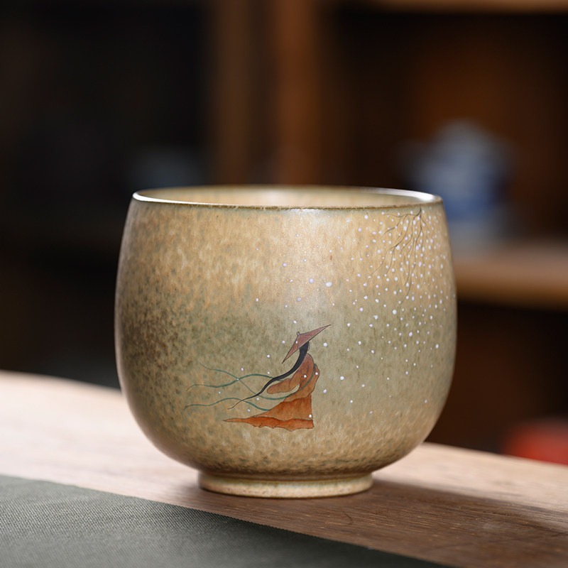手绘复古茶渣缸功夫茶具配件泡茶废水桶建水茶洗家用办公茶桌水盂