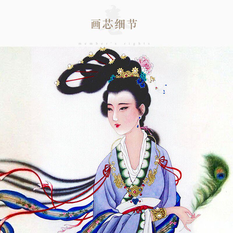 洛神图 古代美女仕女人物画像 茶室客厅装饰画 卷轴挂画 已装裱