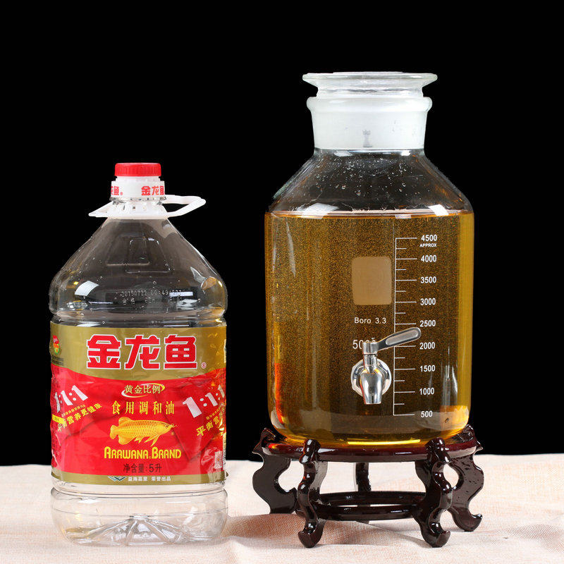 玻璃大油桶 高硼硅耐热大油壶 不锈钢龙头超大盛油瓶 无铅泡酒瓶