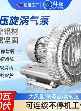 370W380V压漩涡风机工业全铜氧泵吹吸两用鼓风机低噪压风机