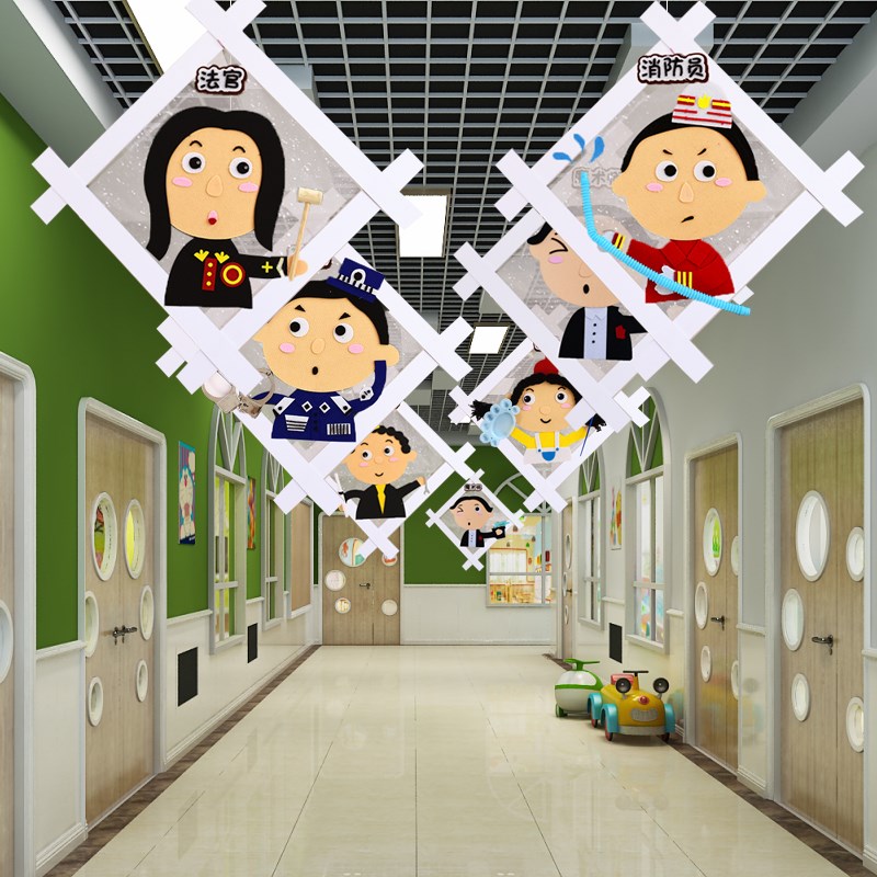 人物职业梦想主题环创空中手工diy幼儿园室内走廊开学装饰挂饰