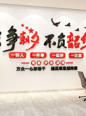 公司文化墙设计企业团队激励标语墙贴画会议室布置办公室墙面装饰