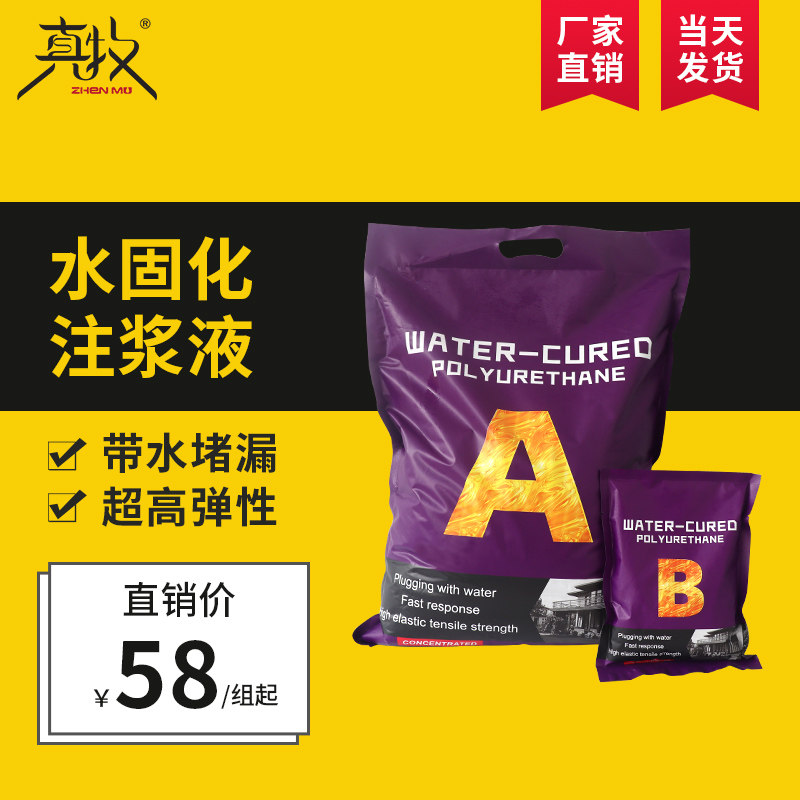 上海真牧水固化材料高压灌浆堵漏AB双液防水注浆机丙烯酸盐注浆料