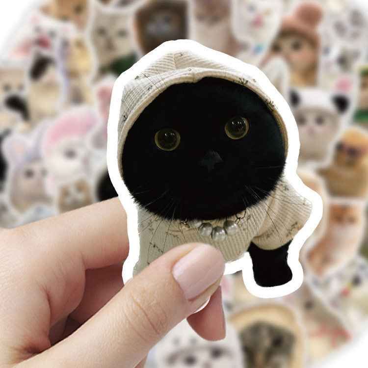 超萌可爱小猫行李箱贴纸手账贴画