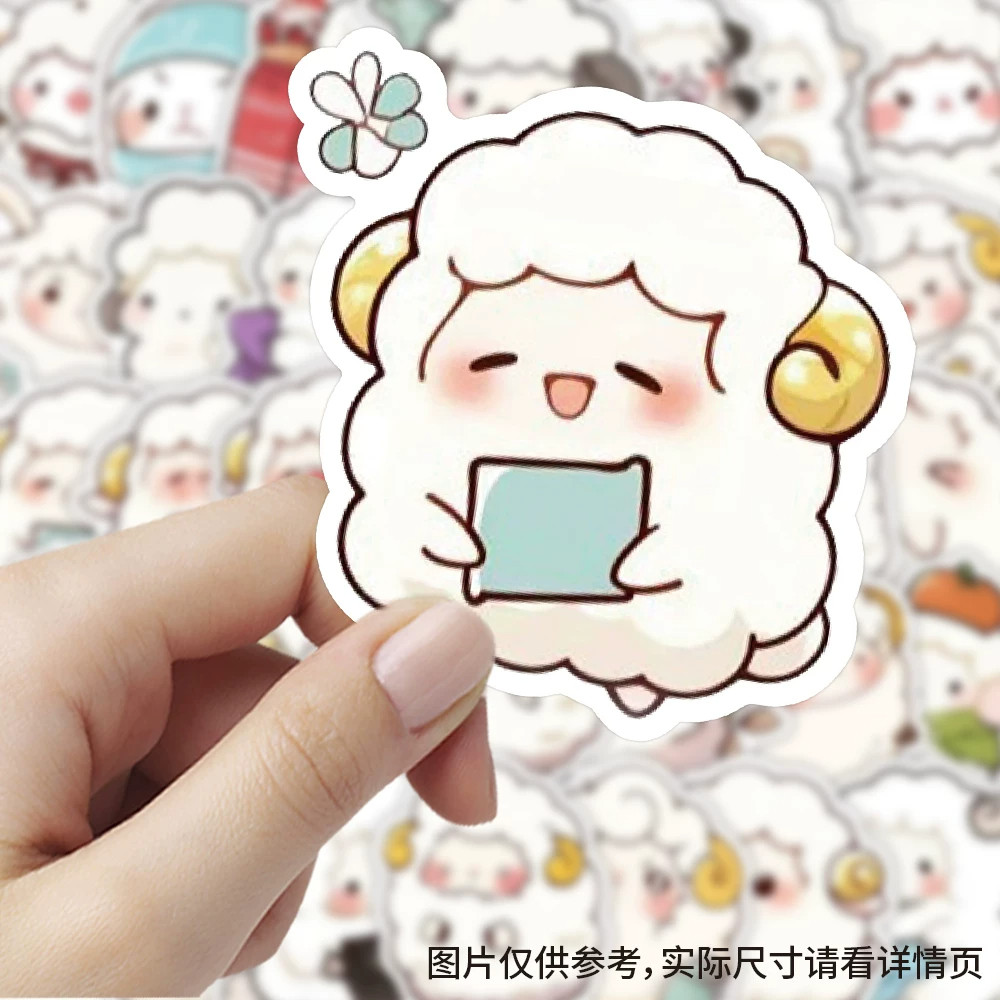 123张萌趣小鸡贴纸卡通黄色咯咯鸡个性创意动物可爱图案防水贴画卡通可爱小羊贴纸装饰手机壳手账趣味表情包