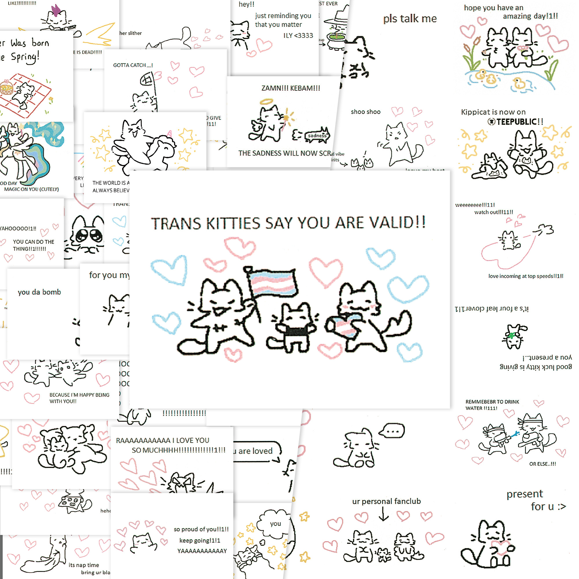 64张Kitten小猫防水笔记本贴纸