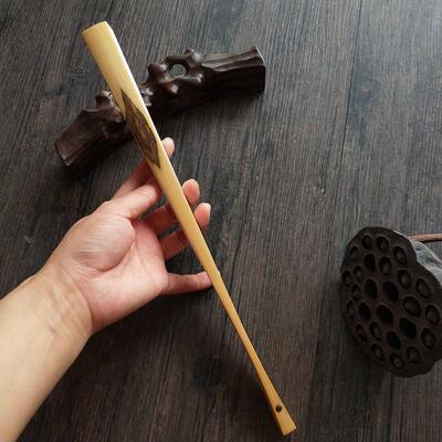 微宝堂天然黑凤眼斑竹折扇9.5寸挑灯头苏工空白扇面复古文玩竹扇