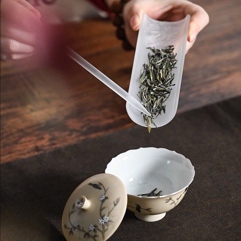精致茶器配件茶铲茶匙放茶叶茶拨茶舍泡茶工具荷花茶则茶道礼品
