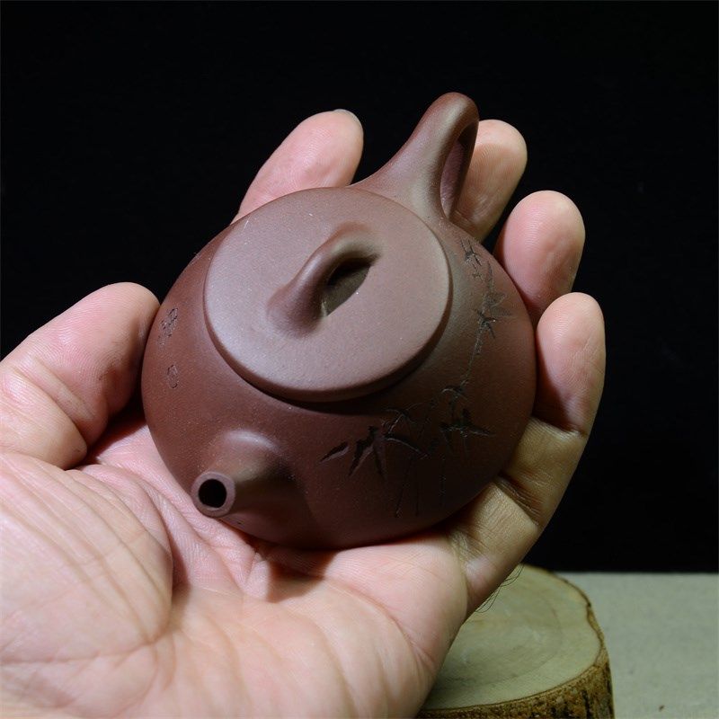 子冶石瓢周婷紫砂壶宜兴家用朱泥紫砂茶壶全手工功夫泡茶壶180ml
