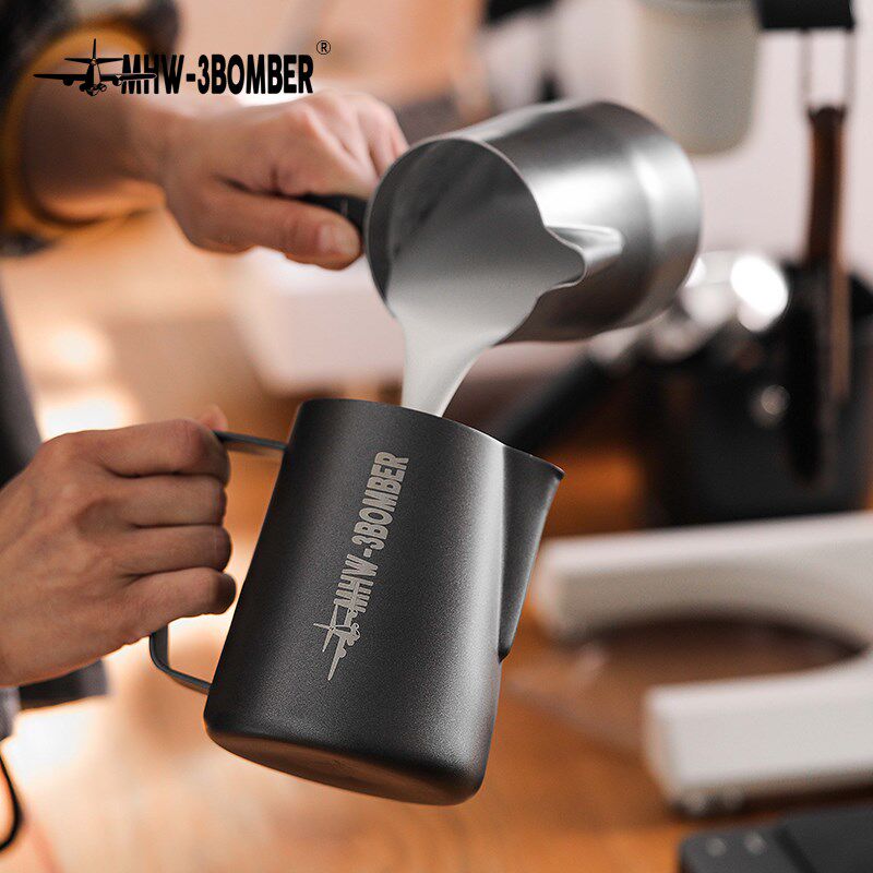 MHW-3BOMBER轰炸机 压纹拉花缸手冲咖啡杯打奶器奶泡杯尖嘴分享壶