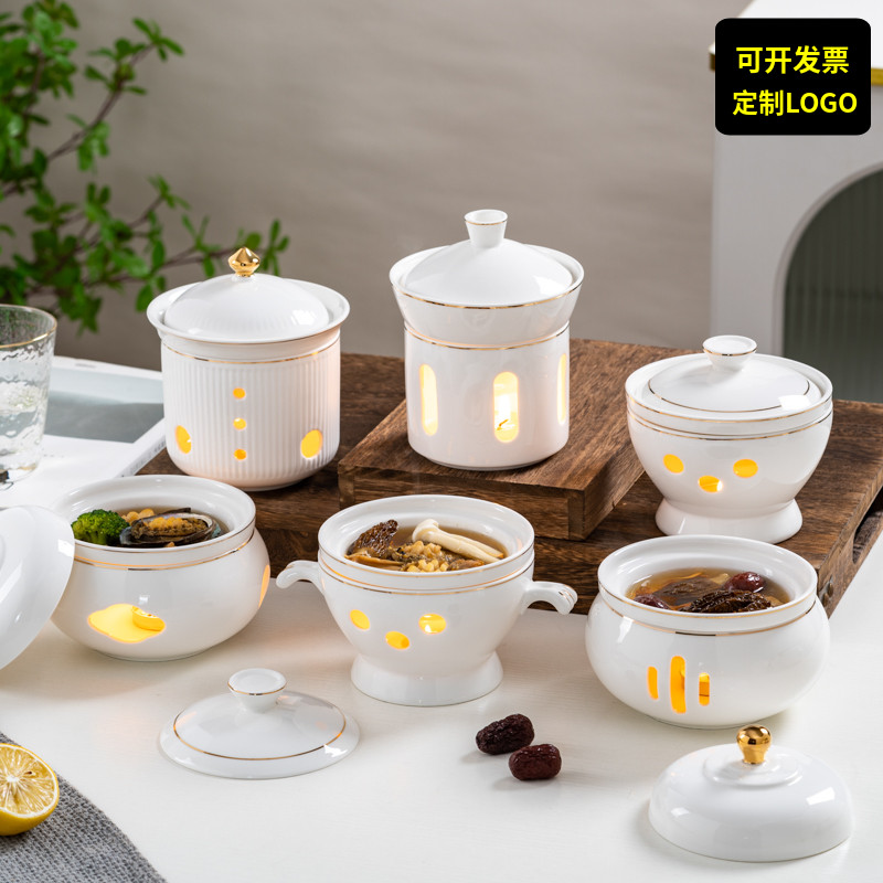 一位翅盅陶瓷甜品燕窝明炉炖盅餐厅酒店海参炖碗汤盅带盖连炉加热