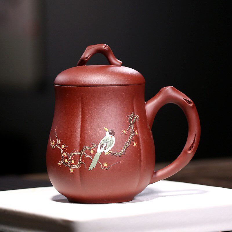宜兴紫砂杯纯全手工大容量茶杯家用紫砂个人杯办公室泡茶带盖杯子