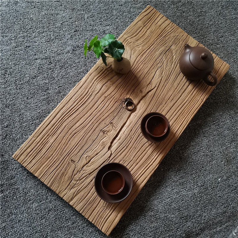 老榆木干泡台 风化茶盘茶台 实木托盘 壶承 文玩首饰拍照背景定制
