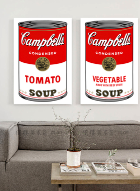 金宝汤罐头 Andy Warhol 安迪沃霍尔波普艺术 装饰画沙发背景墙