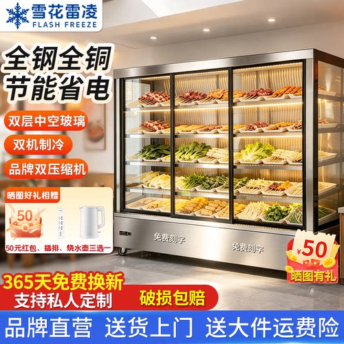 雪花双门玻璃冷藏展示柜
