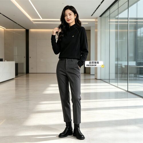 乐卡克女士长袖运动百搭T恤