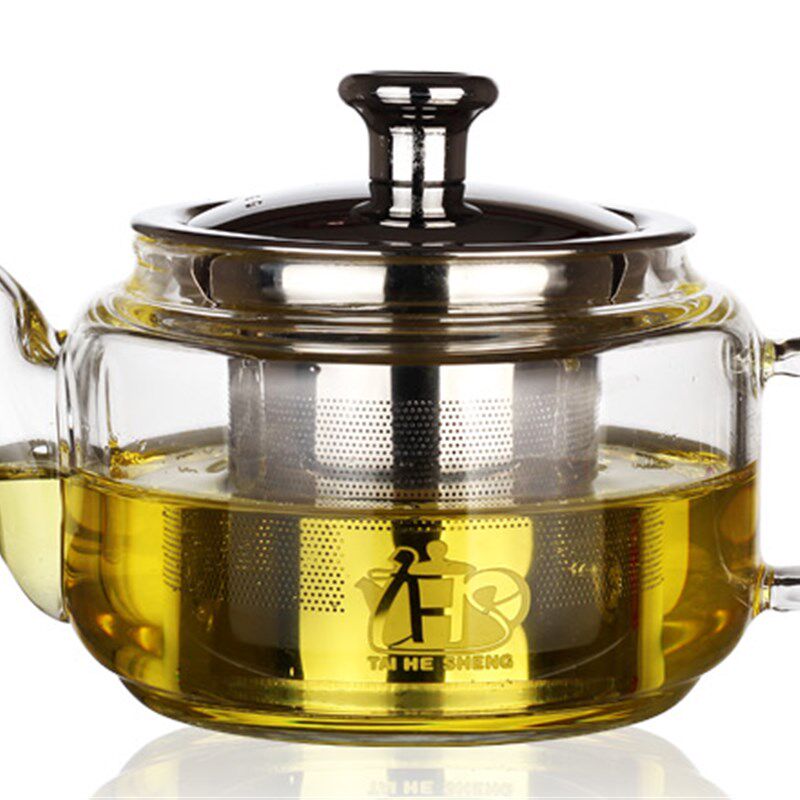 泰和盛茶壶加厚耐热玻璃壶耐高温壶不锈钢过滤茶具家用功夫泡茶壶