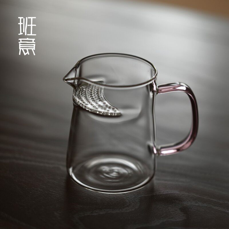 班意  月牙杯带滤网泡茶壶 泡茶公杯两用自在杯 玻璃泡茶杯泡茶杯