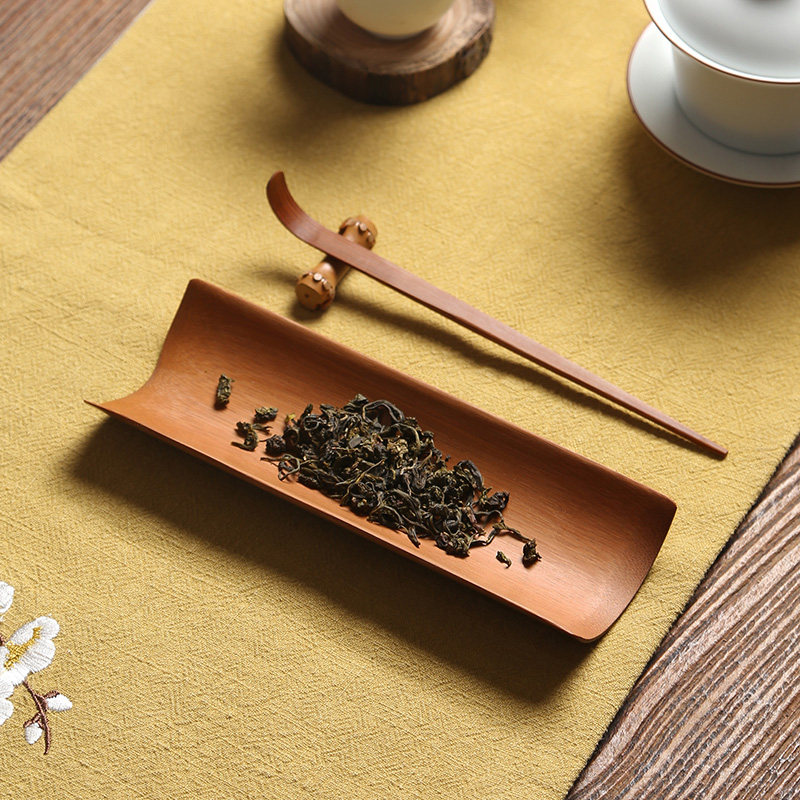 竹制茶道三件套装 茶针茶勺茶则赏茶盒 手造赏茶荷茶具六君子套件