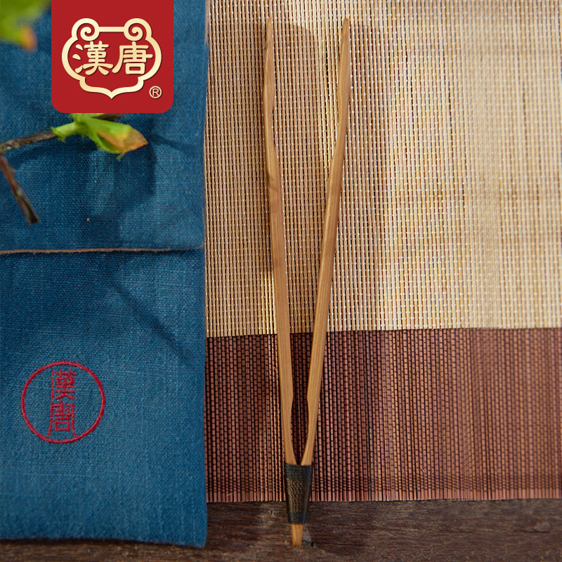 汉唐茶具配件 茶夹竹子碳化手工夹子功夫茶具茶道六君子零配