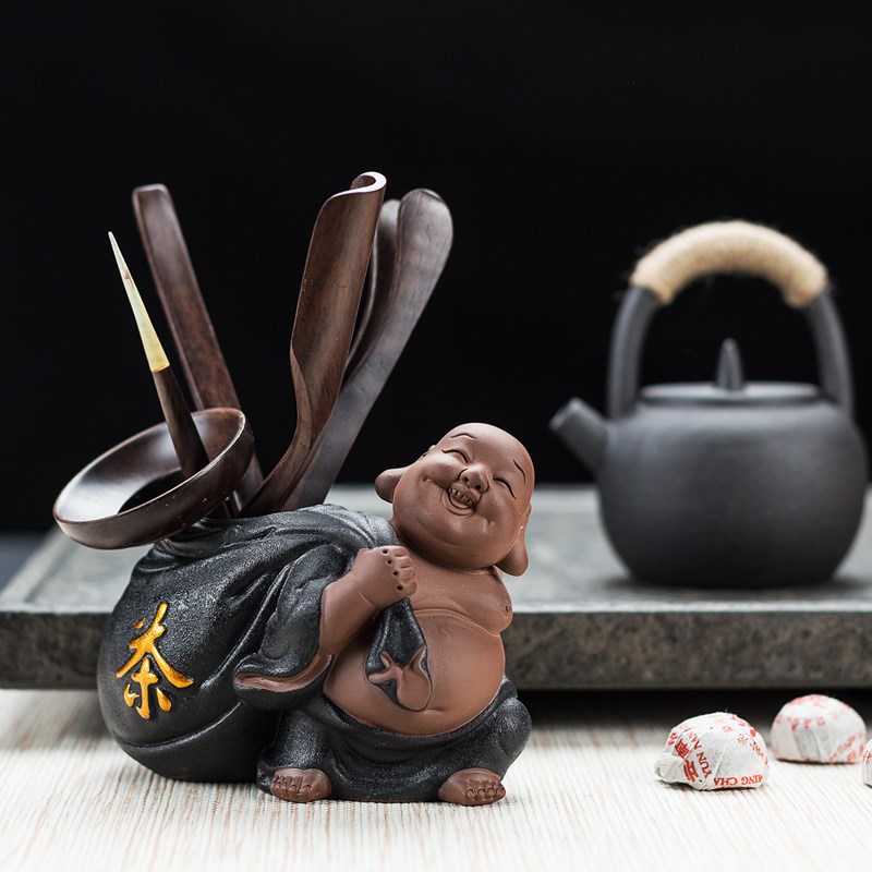 友尚黑檀木实木功夫茶具茶道六君子套装茶艺组合茶盘摆件工具茶夹