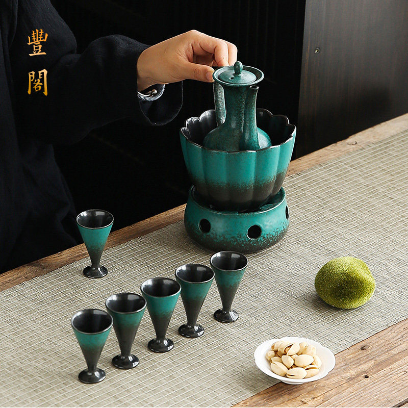 陶瓷酒具套装中式复古老式酒壶仿宋高档家用蜡烛加热黄白温烫酒壶
