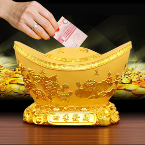 家居客厅装饰品摆件四季平安金元宝存钱罐招财摆设乔迁新居礼品物