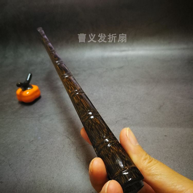 95寸18方老料棕竹全芯大挫节扇骨罗汉竹文玩摺扇复古空白男扇收藏