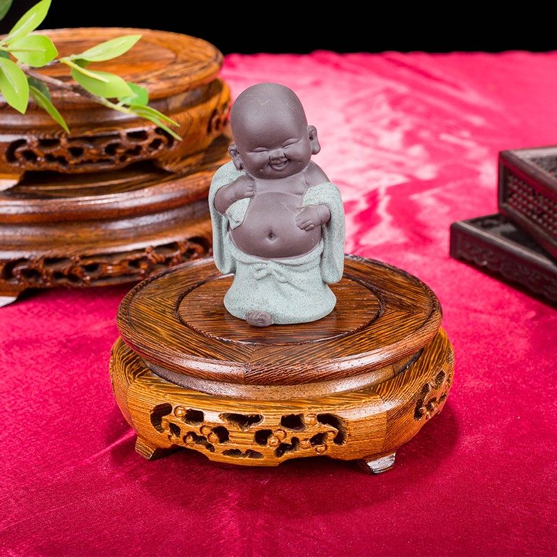 鸡翅木底座托架圆形托盘酒坛鱼缸奇石头鱼缸花瓶花盆实木底座古典