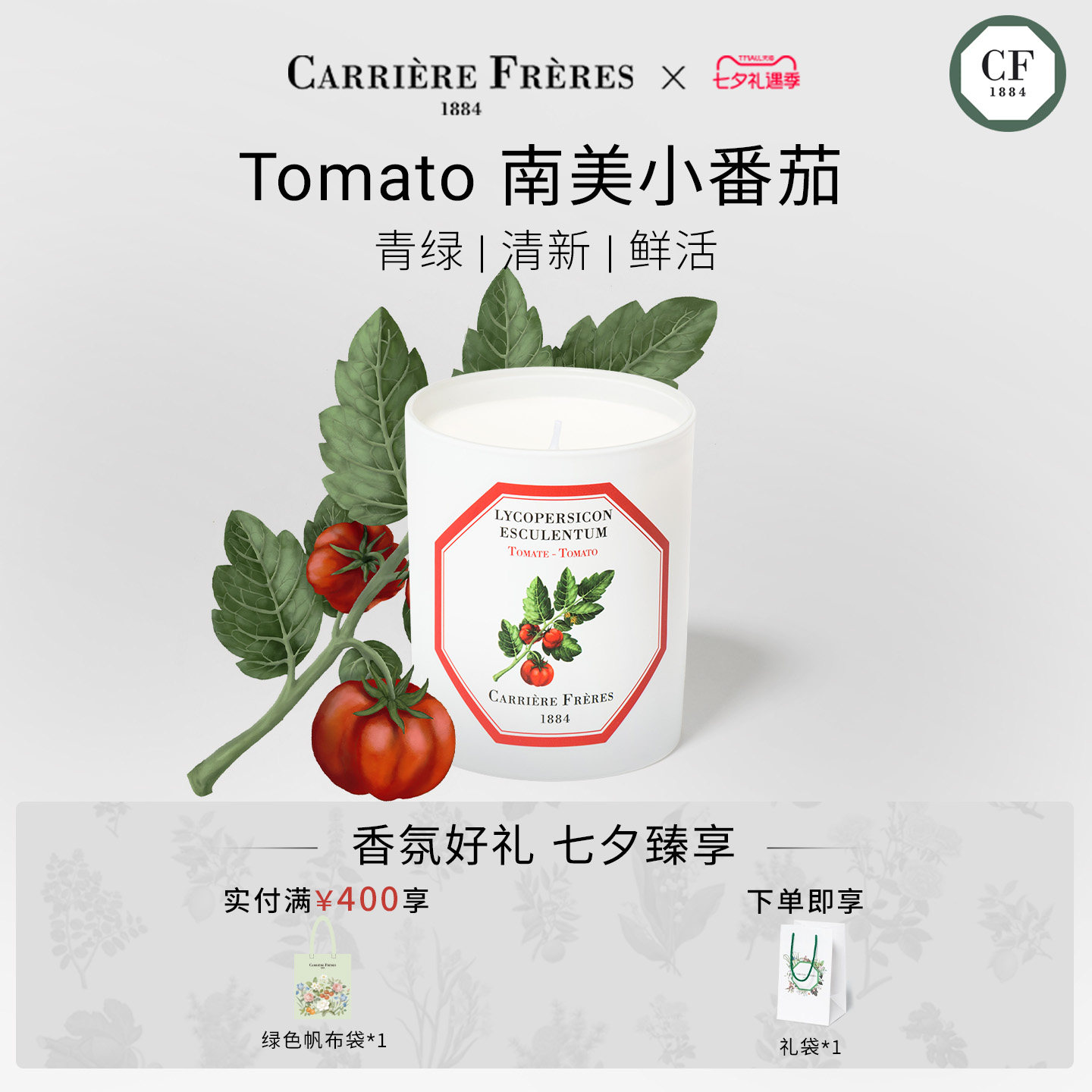 法国CF南美小番茄香熏蜡烛香室内