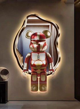 LED氛围灯暴力熊装饰画玄关走廊过道壁灯2024新款高级感客厅挂画