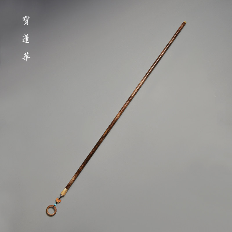 金丝竹文玩竹教鞭 镶花牛角天然竹戒尺 手工制竹节长鞭文玩手把件